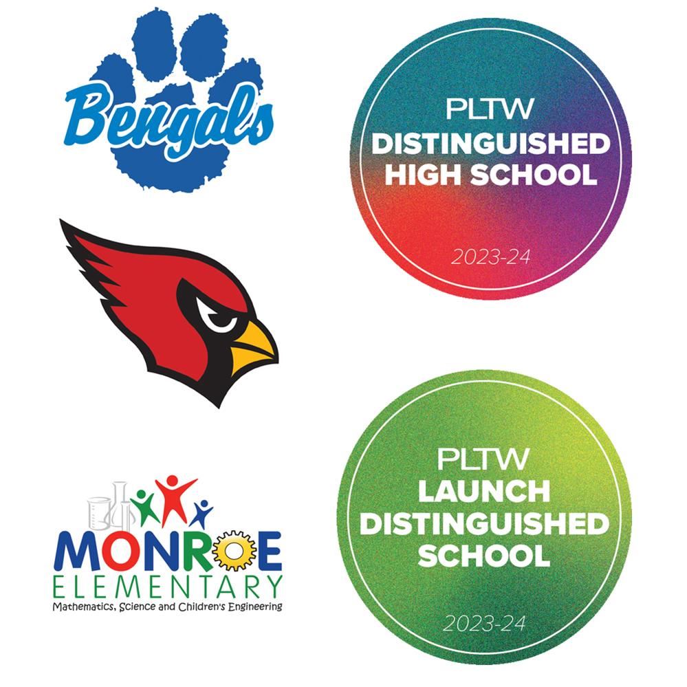 PLTW and school logos